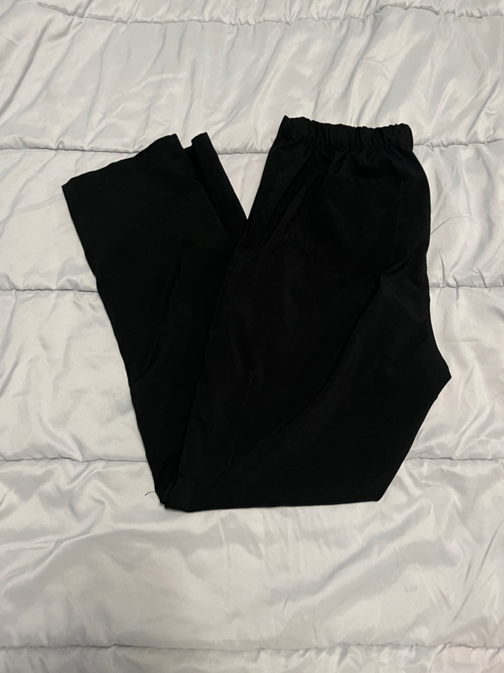 Black Elastic-Waist Scrub Pants